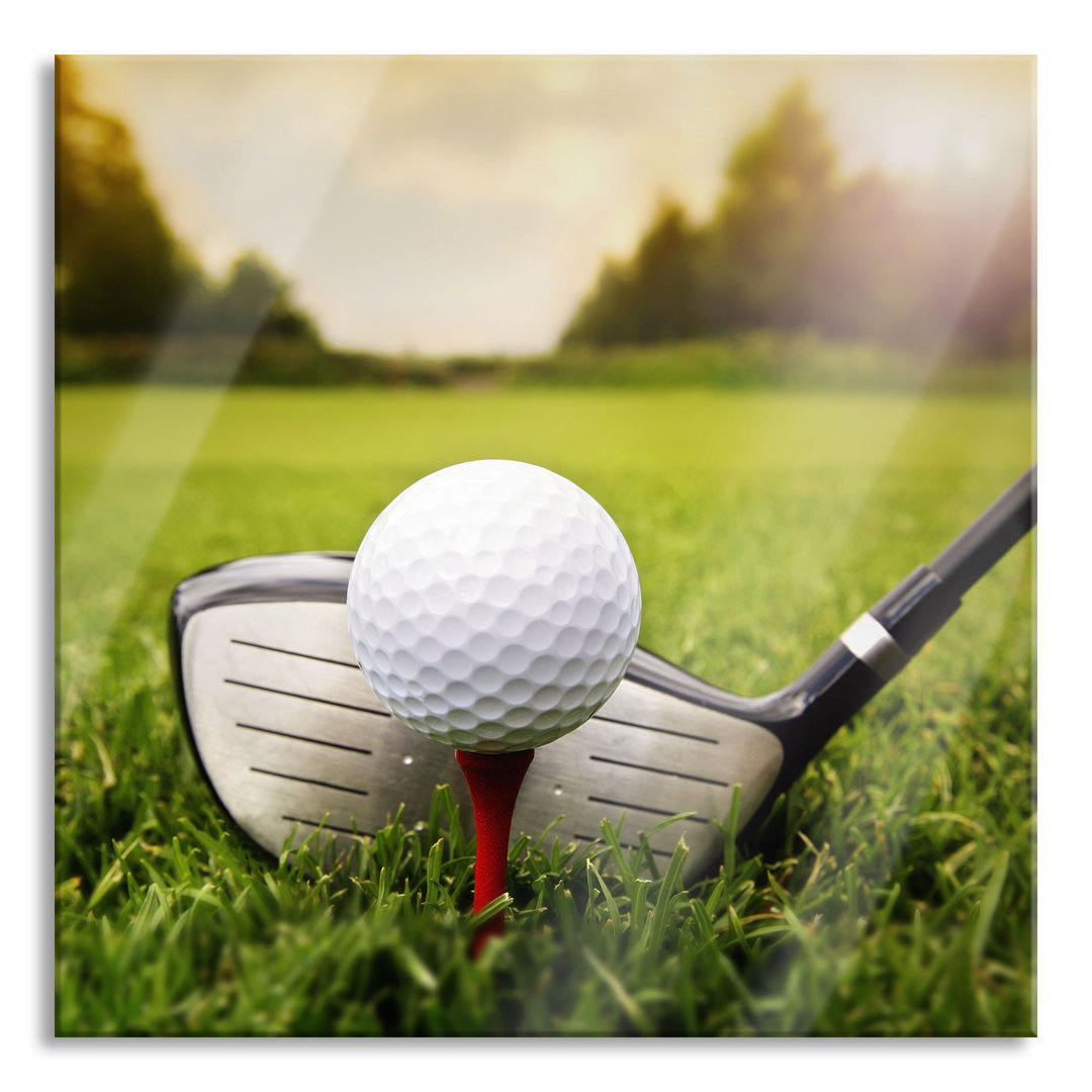 Glasbild Golf Abschlag