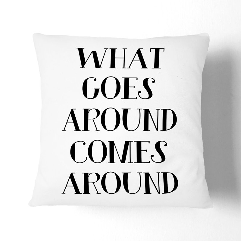 What Goes Around Scatter Cushion, Stone, 55cm H x 55cm W x 20cm D
