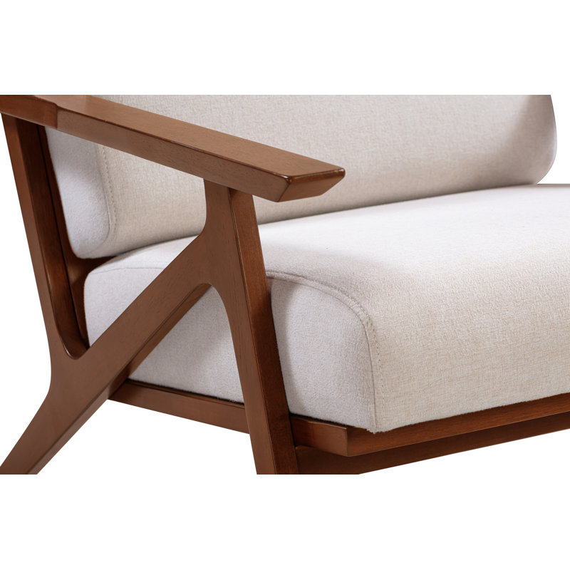 Méridienne Cue, Polyester crème / noyer foncé