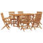 6 - Person Wood Patio Dining Set with Rectangular Table