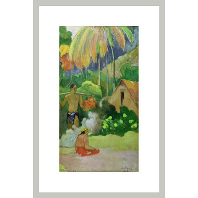 «Landscape in Tahiti (Mahana Maa)» par Paul Gauguin - Estampe numérique encadrée