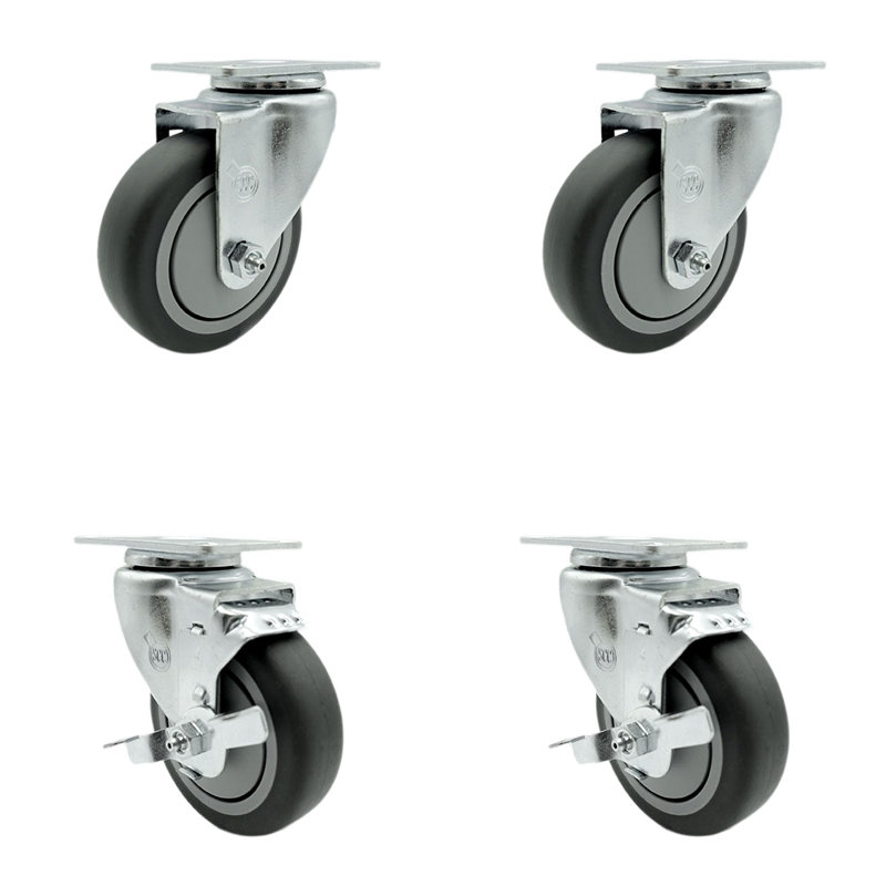 4 Piece Thermoplastic Rubber Caster Set