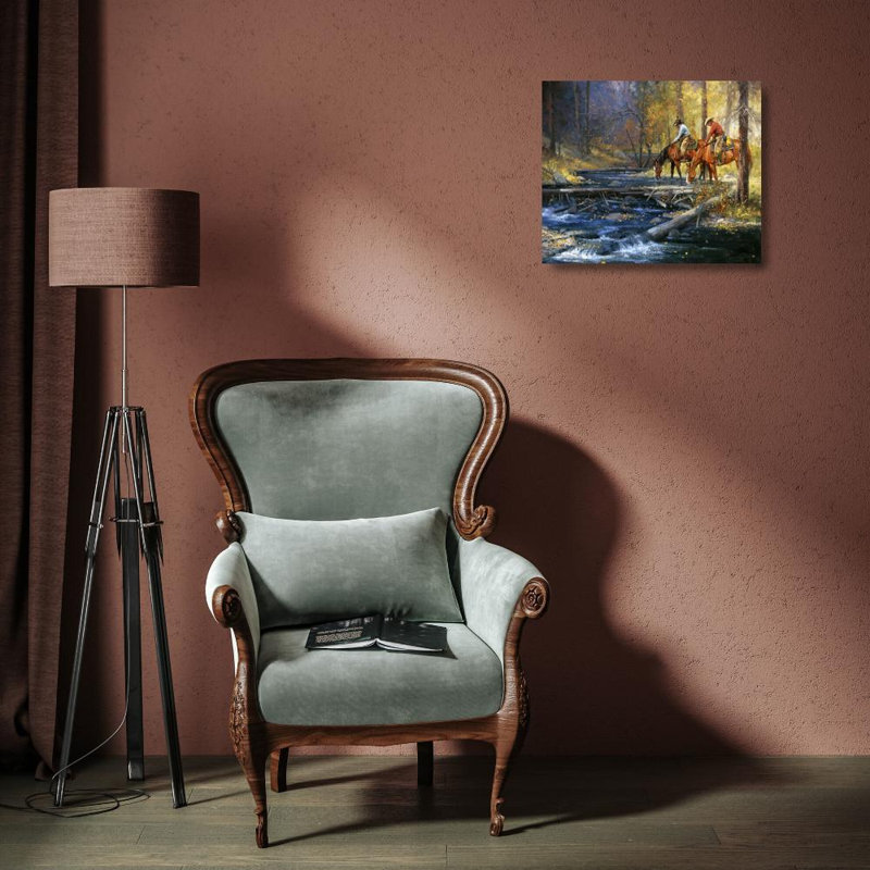 «Red Barrel Studio® Sorenson, Jack Gallery, art sur toile tendue: eau froide et feuilles tombantes», H 15 po x l 17 po