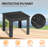 Premium Fir Wood Outdoor Side Table,Black-1433444799