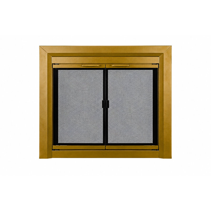 Porte vitrée de style armoire en or mat Chadwick, Or mat, H 33 po x l 43,5 po x P 1 po