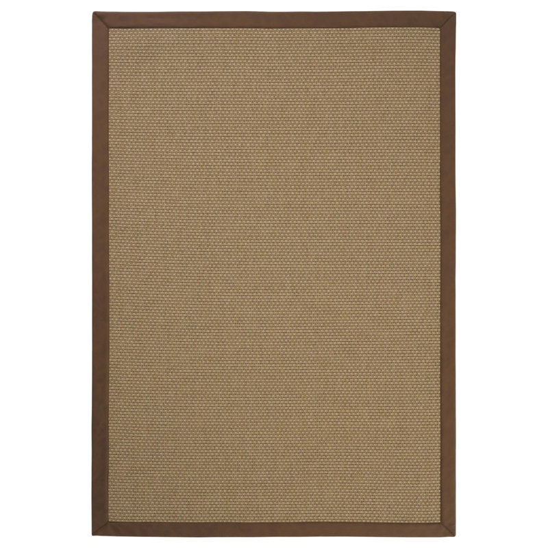 Saturna Leather Casa Border Sisal Carpet, Rectangle 3'4" x 6'7"