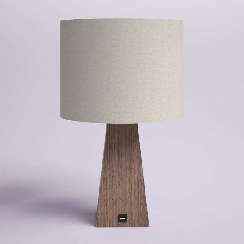 Lashaun Solid Wood Table Lamp, Beige