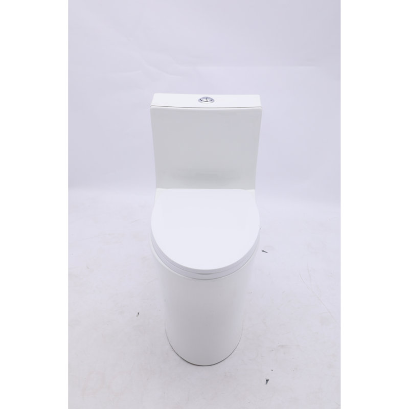 Toilette une pièce en céramique pour salle de bain, 12 po, 1,1 / 1,6 GPF, double chasse avec siège à fermeture douce, puissant double chasse CARTE 1000 g