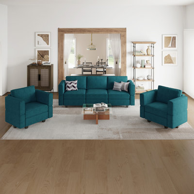 Ensemble de canapé modulaire en mélange de polyester 3 pièces Kimbrel