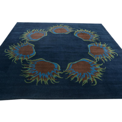 Tapis carré bleu marine Johansson
