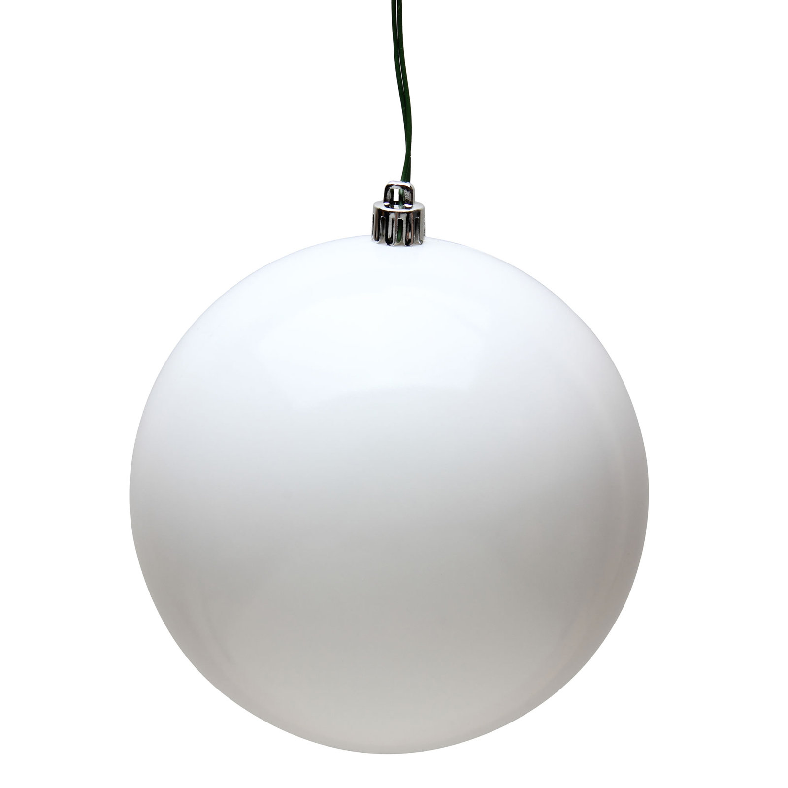 Holiday Décor Ball Ornament, White Candy, 3" H x 3" W x 3" D