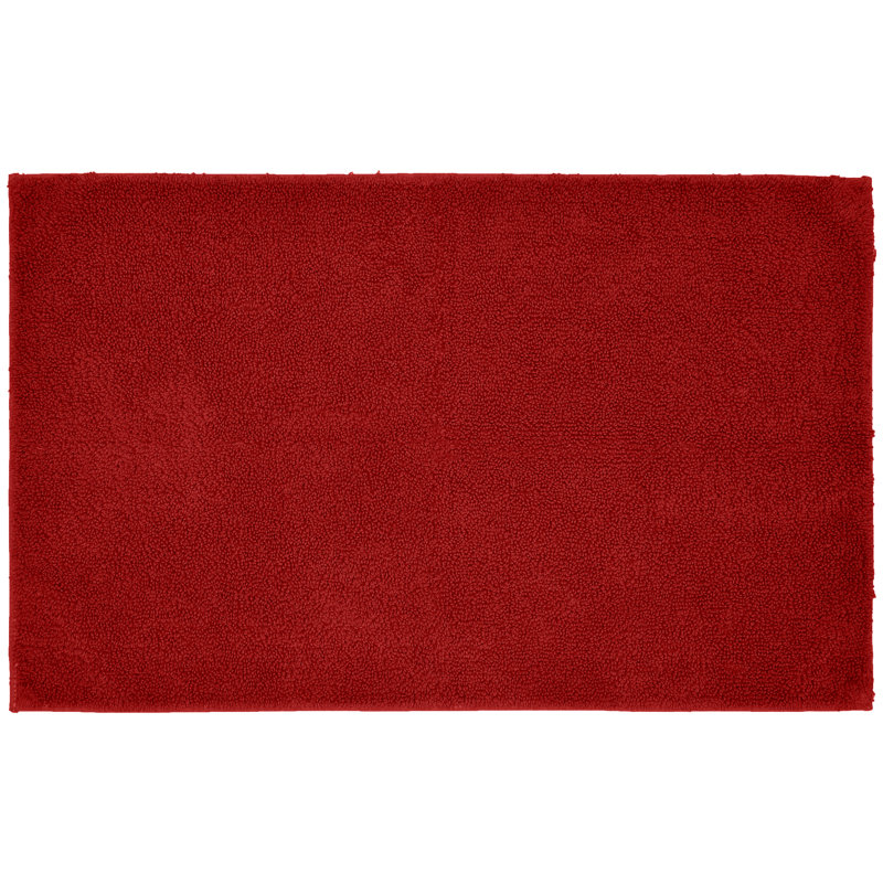Roanoke Cotton Bath Rug with Non-Slip Backing, Red, 24" x 40"