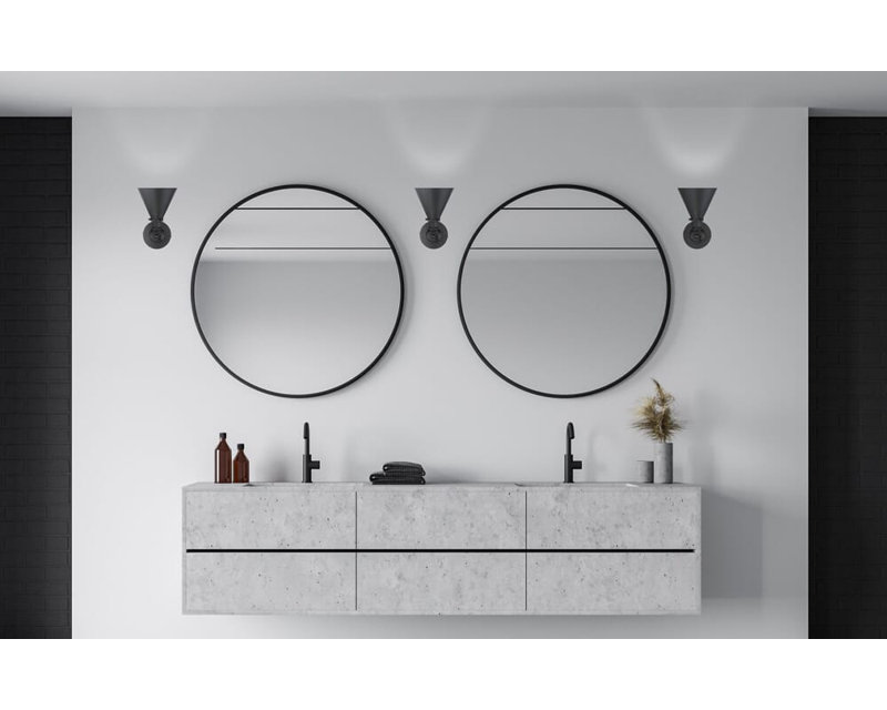 Kairi 1 - Light Dimmable Armed Sconce in Matte Black, Matte Black