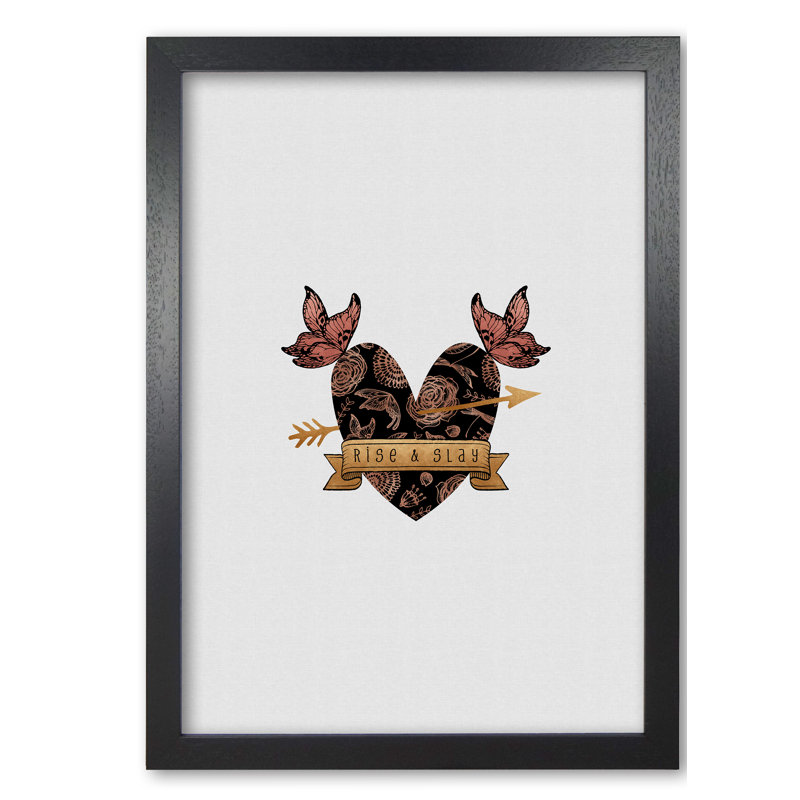 Rise & Slay Steampunk - Single Picture Frame Print, Black Grain Frame, 30 cm H x 21 cm W x 5 cm D