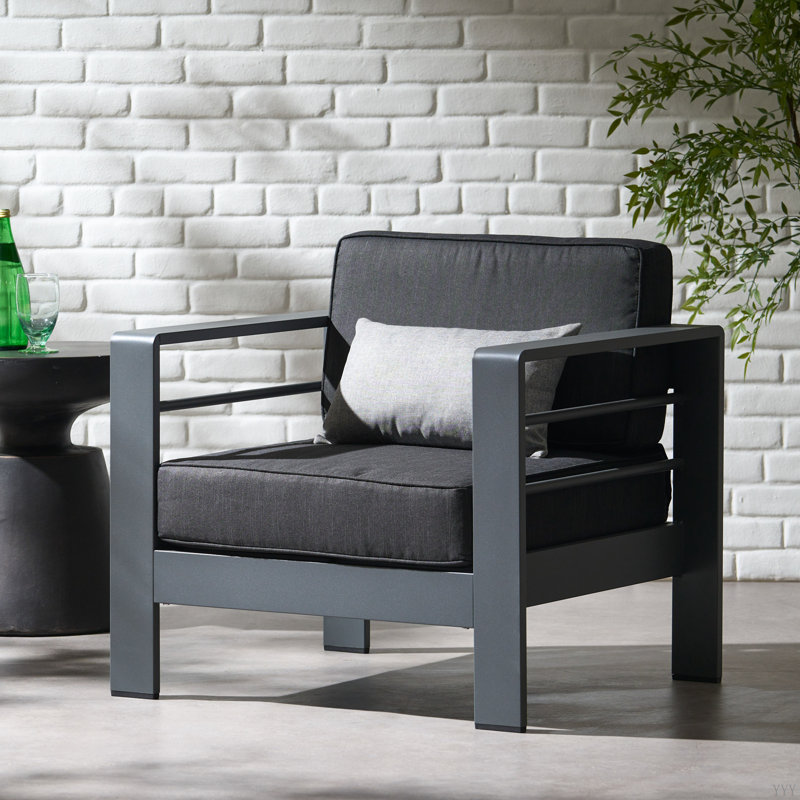CHAISE CLUB CAPE CORAL MP1, Gris foncé, Noir