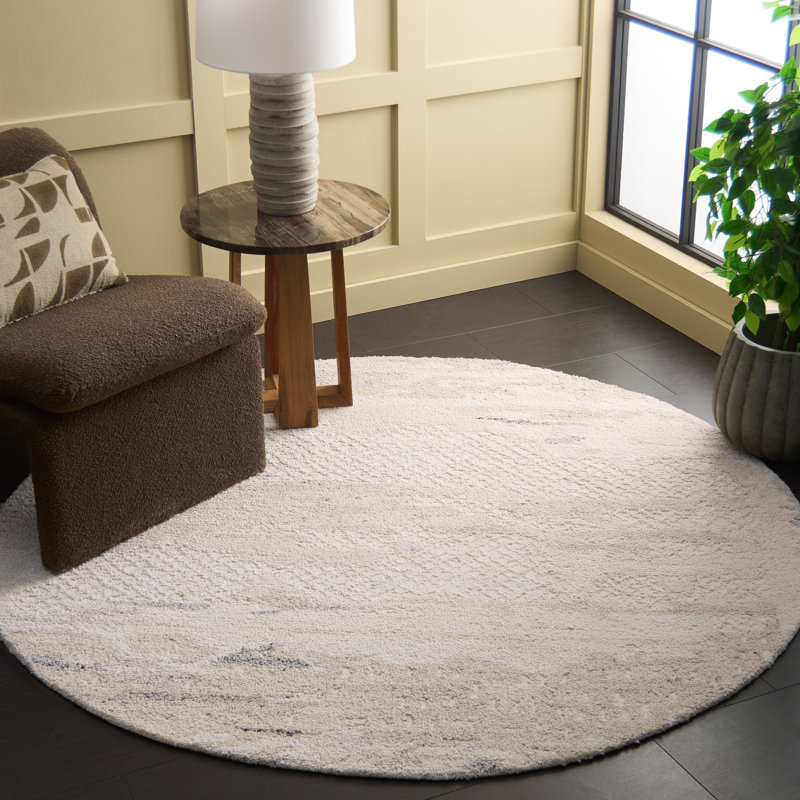Tapis Falyn 105 ivoire / gris, Rond 6 pi