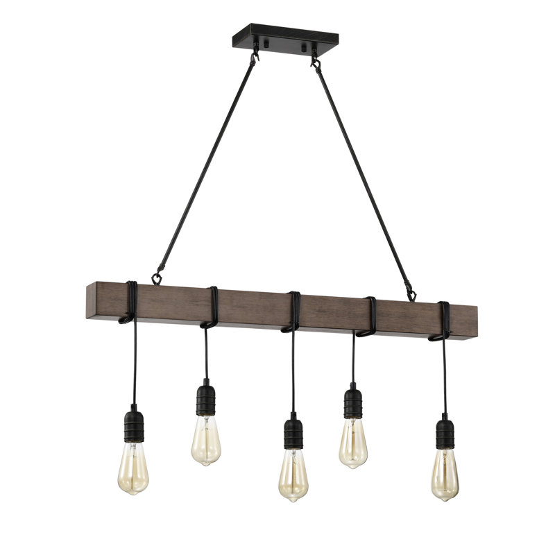 Budyoni 5 - Light  Antique Black Kitchen Island Bulb Pendant