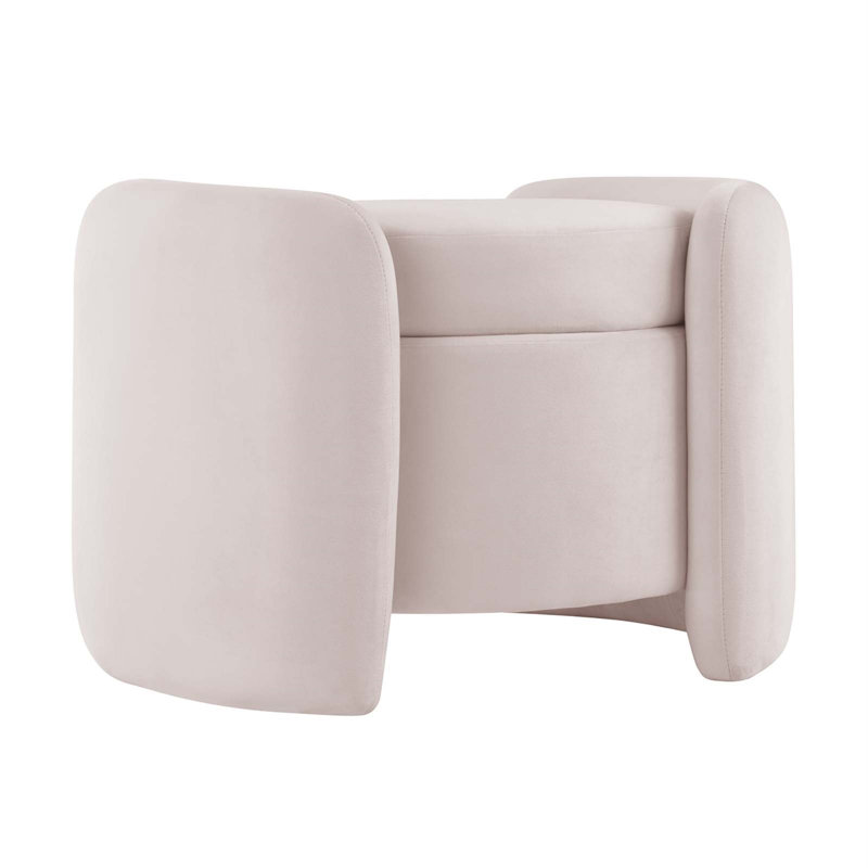 Modway Nebula Upholstered Performance Velvet Ottoman, Pink Velvet