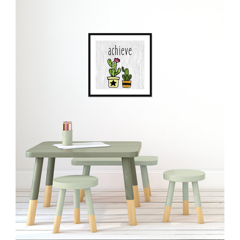 Impression sur papier Cacti C, Encadré de boîte noir, H 22,5 po x l 22,5 po x P 1,18 po
