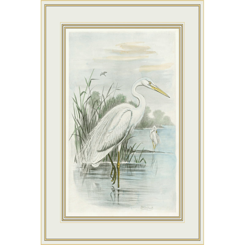 White Heron by F.W. Frohawk - Wrapped Canvas Painting, 46cm H x 30cm W