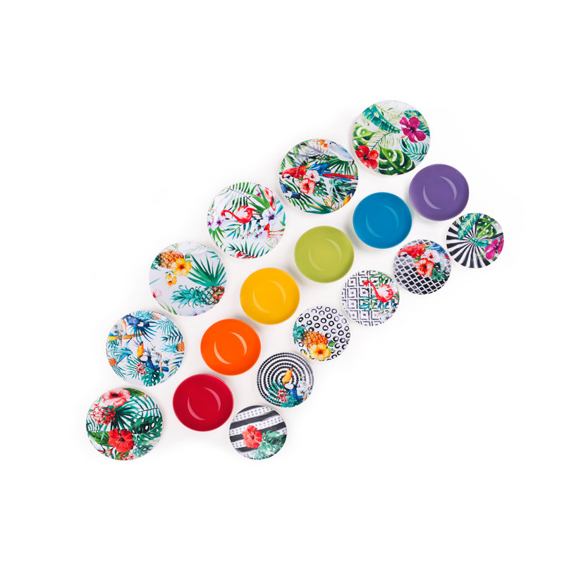 Tropical Chic 18 Piece Dinnerware Set - Service for 6