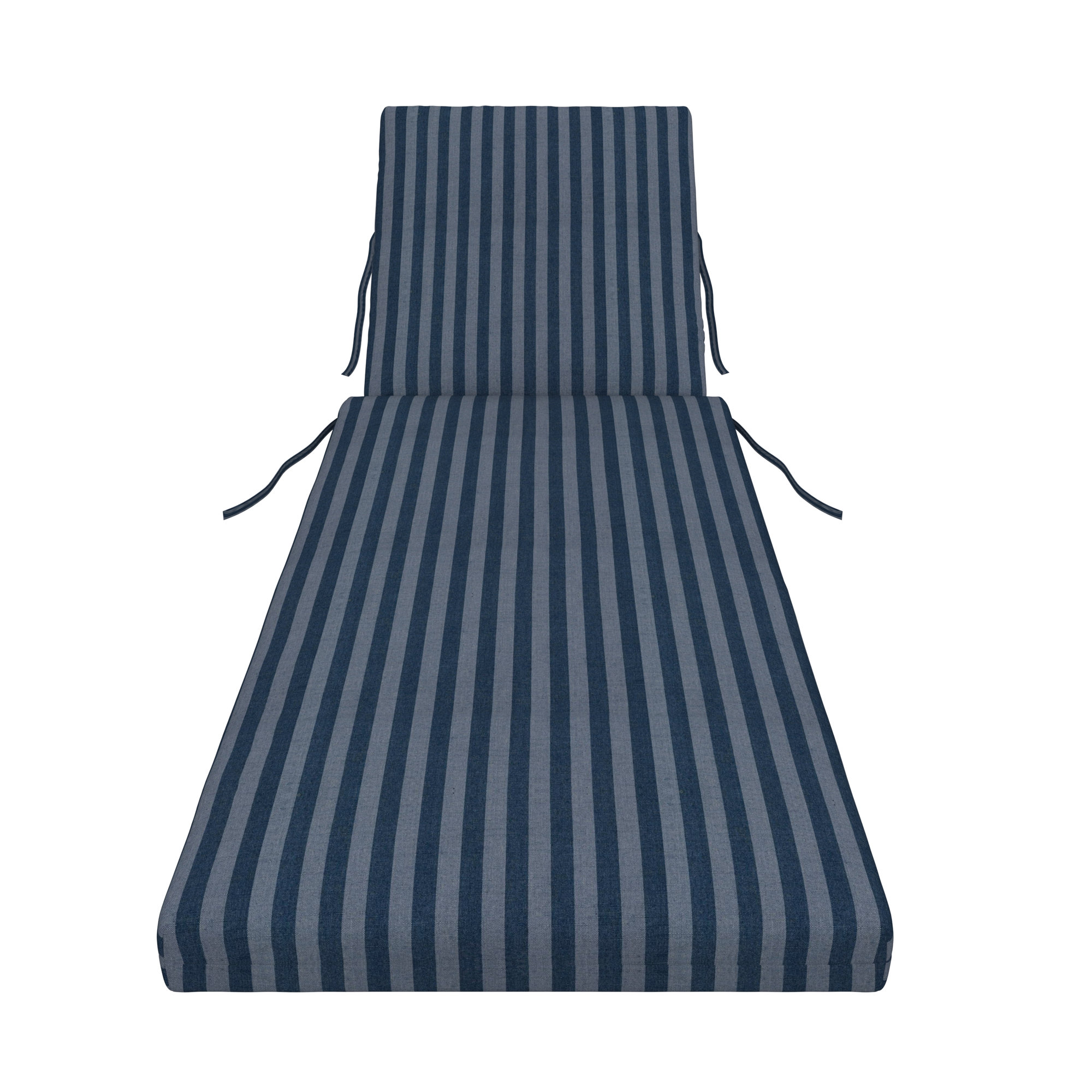 Kacy Sunbrella Outdoor Chaise Lounge Cushion, 24.5" W x 52.5" D, Sail Away Denim
