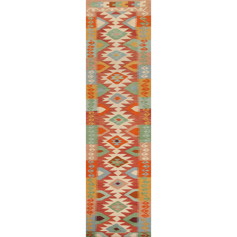 Geometric Kilim Runner Rug 3x16