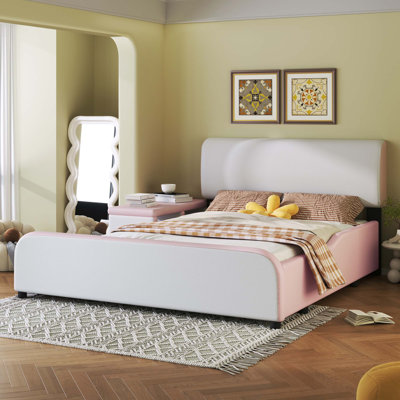 Full Size Upholstered Platform Bed With Storage Nightstand And Guardrail,Storage Bed,Bed Frame