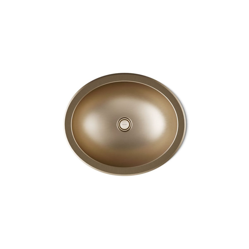 Bachata®20" Oval Drop-In/Undermount Bathroom Sink, No Overflow, Vibrant Brushed Bronze