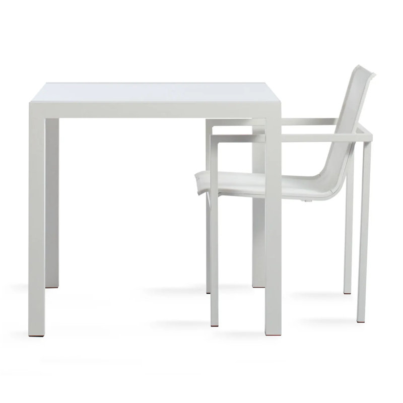 Table de salle à manger d'extérieur Skiff, P 35 po x L 35 po, Blanc