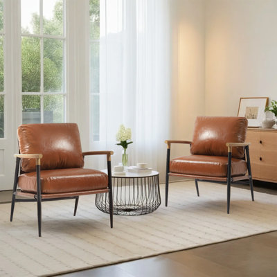 Fauteuil d'appoint en cuir Dajauna