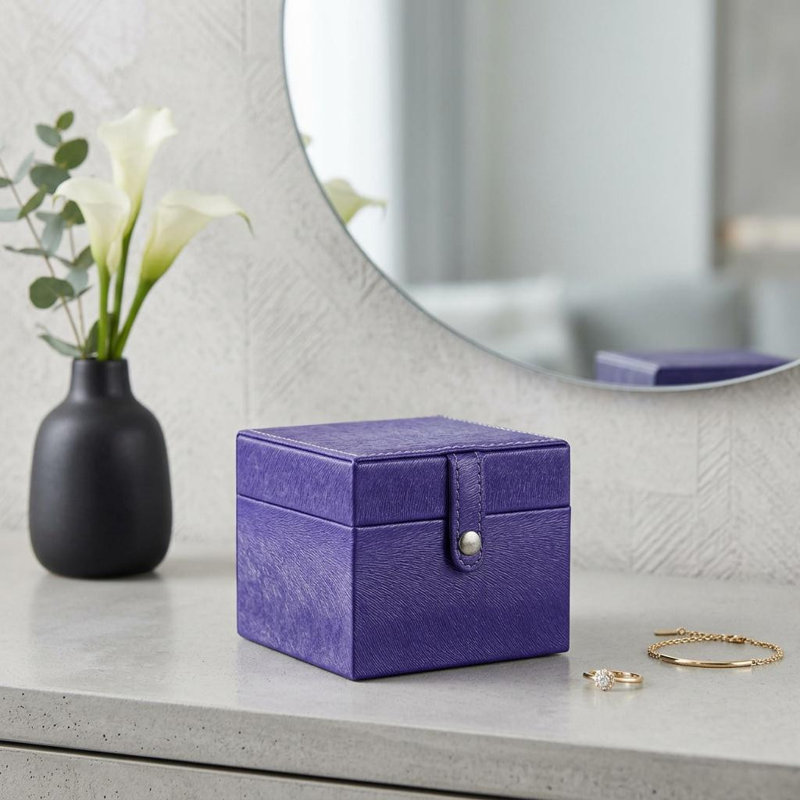 Coffret de voyage 4 pièces en similicuir 4 pièces avec miroir