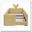 Lit plateforme tapissier simple avec tête de lit mignonne en forme d'oreille de lapin-1770478732
