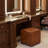Genuine Leather Cube Ottoman, Saddle Brown