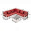 Ensemble de conversation d'extérieur en aluminium avec canapé, causeuse et table basse Chelsea-1392023653