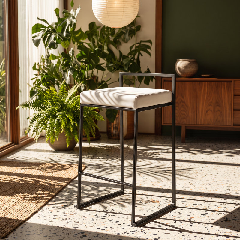 Tabouret de comptoir en velours 17,5 po x P 16 po x H 31 po Stacker