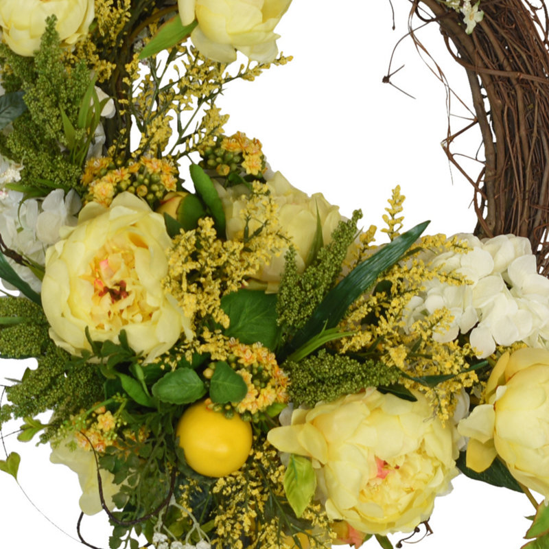 Hydrangea And Peony 23" Wreath