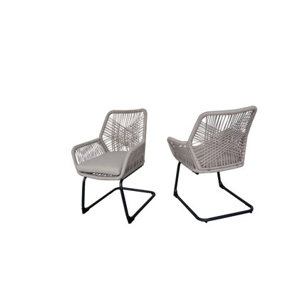 Spring Support Patio Lounge Chairs, Steel Rattan Modern Garden Set