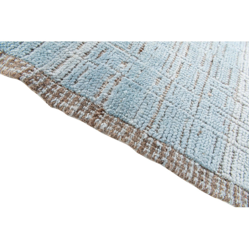 Tapis de couloir bleu clair Kalmanovitz