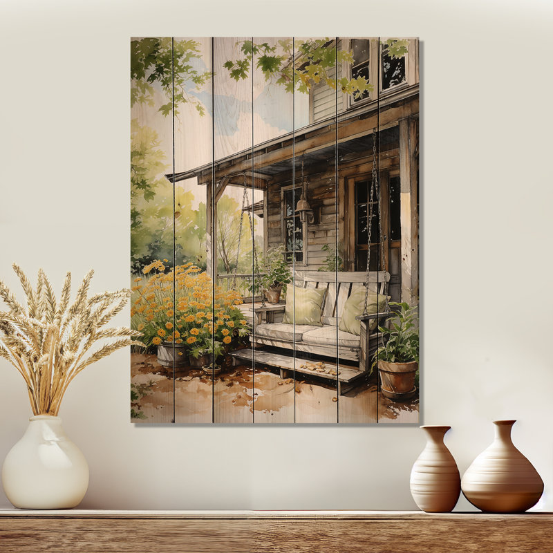 Farmhouse Gentle Breeze I sur impression sur bois, H 32 po x l 24 po x P 0,78 po