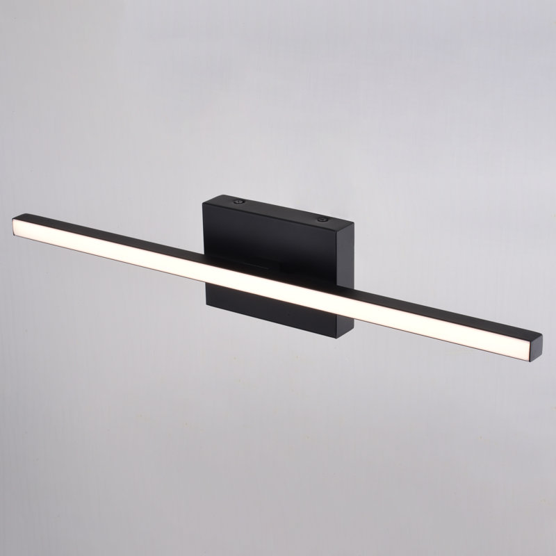 Ventilateur 24 po Fanestil Meuble-lavabo intégré à DEL noir mat avec abat-jour blanc clair