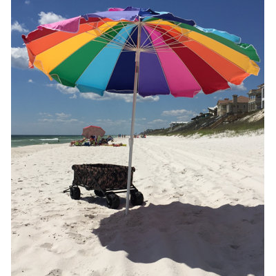Parasol arc-en-ciel multicolore 8 pi avec auvent Impact