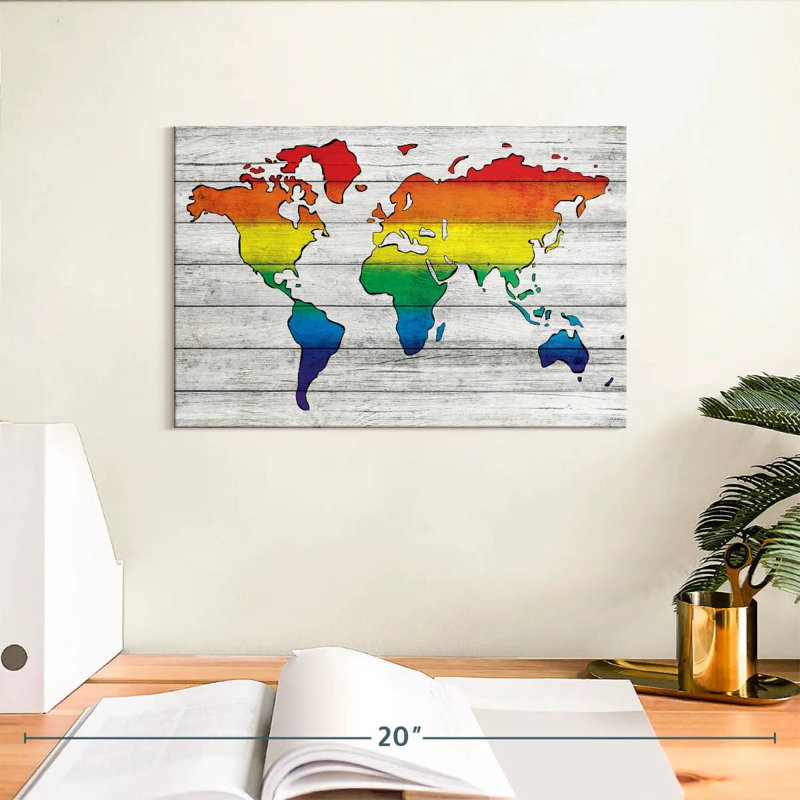 Carte du monde Aliaz Pride, H 8 po x l 12 po