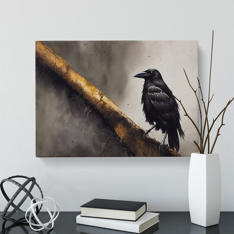 Mysterious Crow Bird - Wrapped Canvas