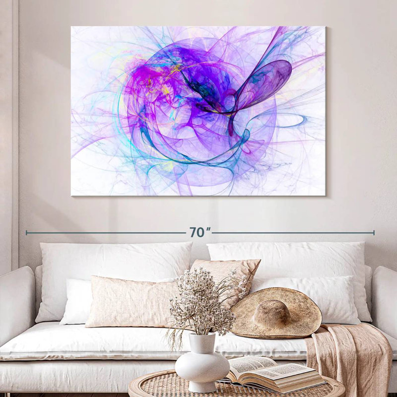Avery Abstract Purple Strands, 34" H x 51" W
