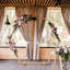 Support de fond hexagonal en bois pour cérémonie de mariage
