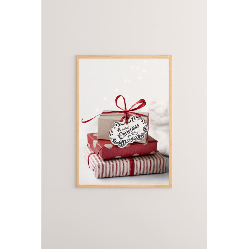 «Festive Christmas», peinture encadrée décorative de 13,0 po x 19,0 po | Cadre 100% bois massif (épaisseur: 0,8 pouce), œuvre d'art 100% MDF | Impression numérique pour des couleurs vives, décoration murale parfaite pour la maison et le bureau