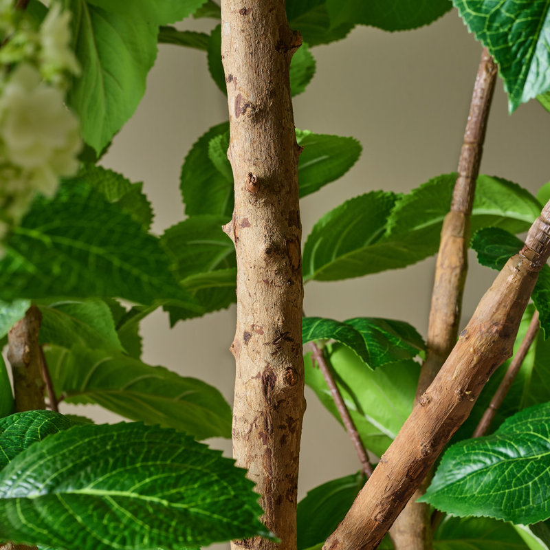 Grand arbre d'hortensia artificiel de 8 pi avec tiges de bois véritable