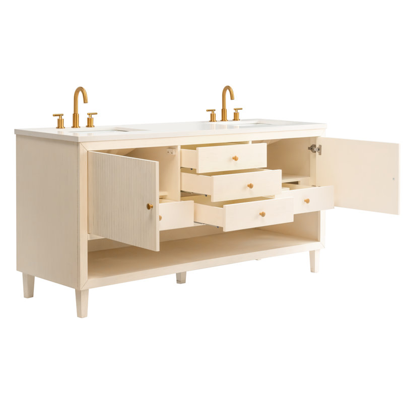 Lisbon 72"L Free Standing Vanity In Antique White