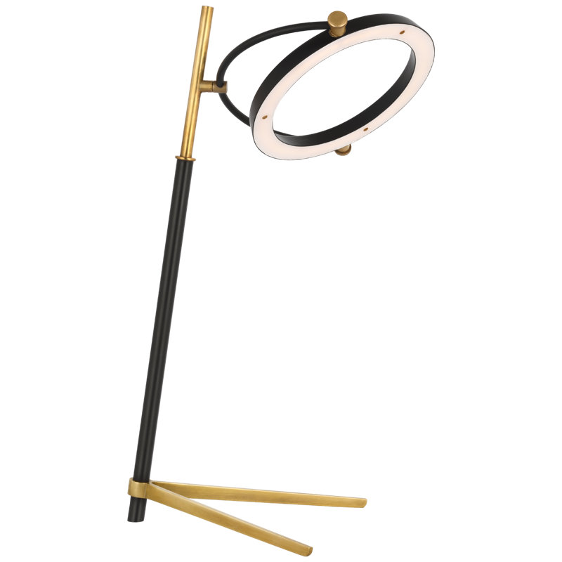 Mistral LED Table Lamp, Hand-Rubbed Antique Brass/Matte Black